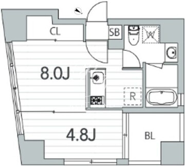 グランデュオ神楽坂2 801 間取り図