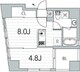 グランデュオ神楽坂2 801 間取り図