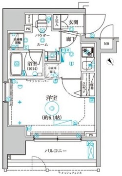 クレイシア品川戸越 101 間取り図