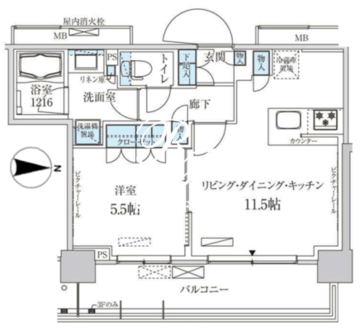パークアクシス菊川ステーションゲート 411 間取り図