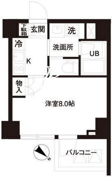 レジディア白金高輪 304 間取り図