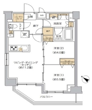 リビオメゾン南砂町 1305 間取り図
