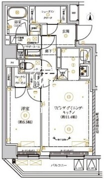 リルシア上野イースト 1101 間取り図