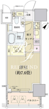 パークリュクス白金高輪 1902 間取り図