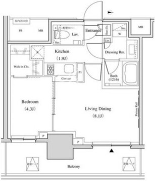 ザ・パークハビオ北千住 201 間取り図