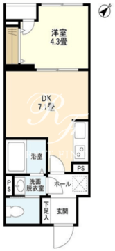 ウェルスクエアイズム巣鴨 102 間取り図