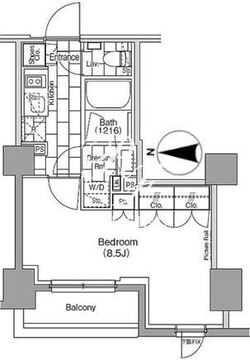 ザ・パークハビオ新宿 627 間取り図