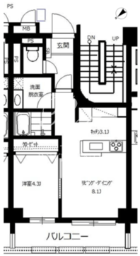 メゼリテ表参道 304 間取り図