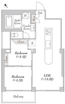 ルミーク早稲田 402 間取り図
