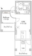 ルミーク早稲田 403 間取り図