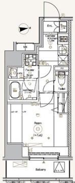 シーフォルム浅草 202 間取り図