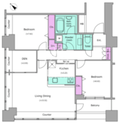 レジディアタワー上池袋 TW-1513 間取り図