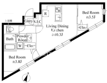 グランパセオ祐天寺 E-302 間取り図