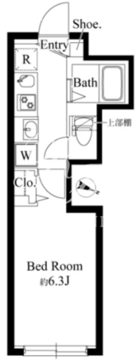 グランパセオ祐天寺 W-103 間取り図