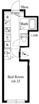 グランパセオ祐天寺 W-203 間取り図