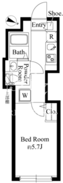 グランパセオ祐天寺 W-302 間取り図