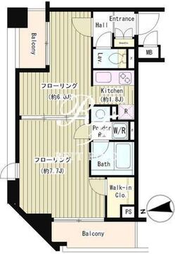 シティカレント大手町 1201 間取り図