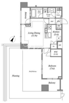 ザ・レジデンス赤坂檜町 806 間取り図