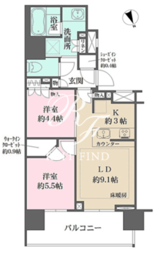 ザ・パークハウス渋谷美竹 604 間取り図