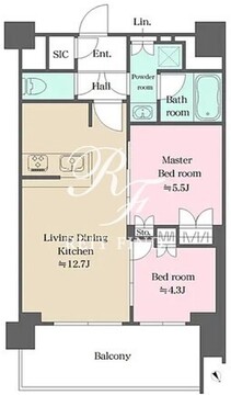 ウエリスアーバン水天宮前 1201 間取り図