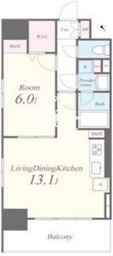 キャナルテラス品川 1406 間取り図