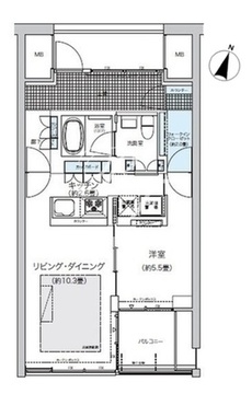ガーデニエール砧ウエスト 455 間取り図