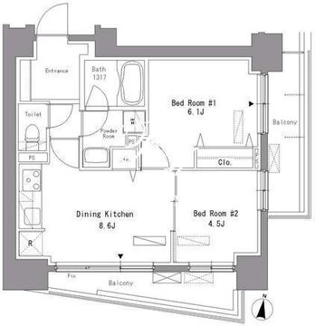 パークアクシス錦糸町 505 間取り図