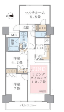 ブリリアイスト東雲キャナルコート 1209 間取り図