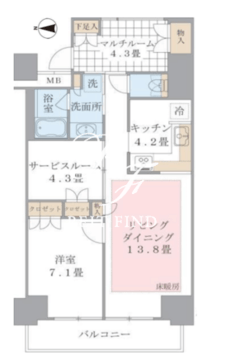 ブリリアイスト東雲キャナルコート 705 間取り図