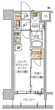リビオメゾン芝浦 402 間取り図