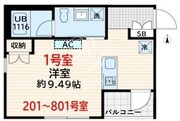 スクルド墨田緑 701 間取り図