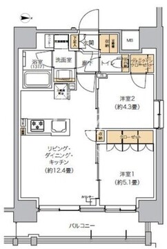 リビオメゾン芝浦 607 間取り図