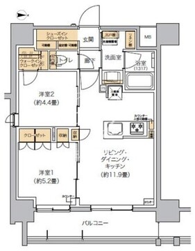 リビオメゾン芝浦 608 間取り図