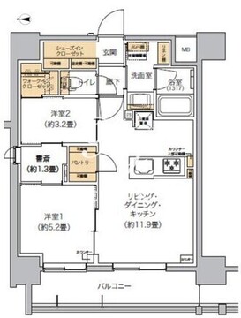 リビオメゾン芝浦 208 間取り図