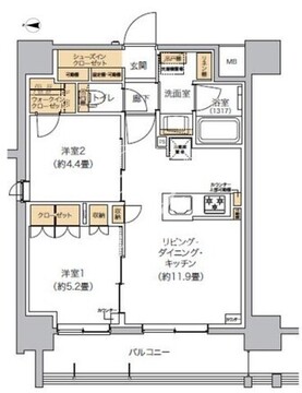 リビオメゾン芝浦 1008 間取り図