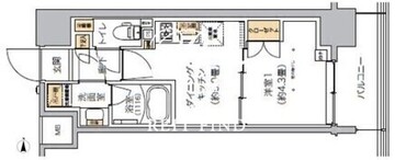 リビオメゾン芝浦 1003 間取り図