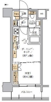 リビオメゾン芝浦 1304 間取り図