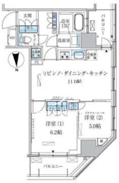 パークアクシス上野松が谷 403 間取り図
