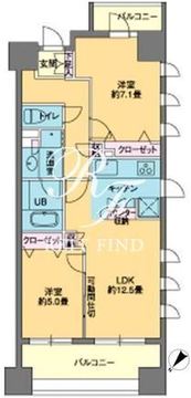 パークキューブ日本橋水天宮 504 間取り図