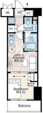 ベルファース西早稲田 203 間取り図