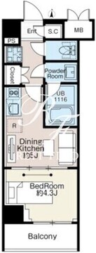 ベルファース西早稲田 506 間取り図