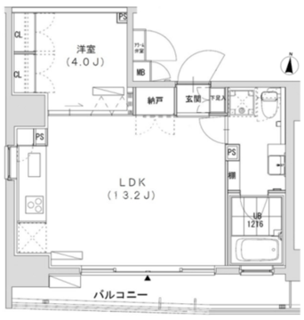 グランディオール広尾テラス 1302 間取り図
