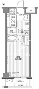 メゾンカルム西新宿 413 間取り図