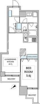 六本木ビュータワー 1807 間取り図