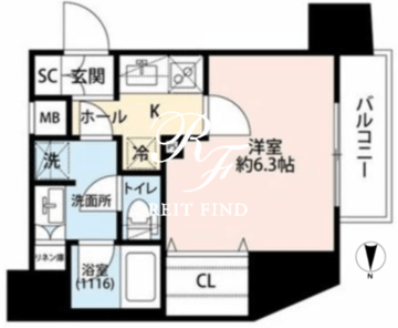 プレール・ドゥーク元浅草 201 間取り図
