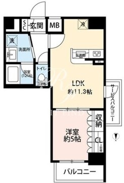 プレール・ドゥーク蔵前2 1303 間取り図