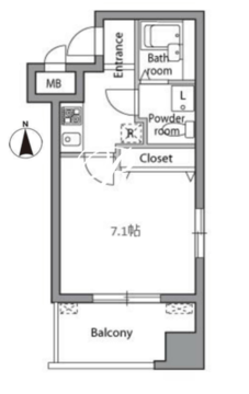 レジディア神楽坂 705 間取り図