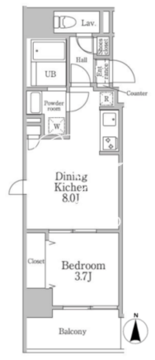 レジディア三軒茶屋3 903 間取り図
