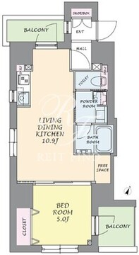 オージュ渋谷 302 間取り図