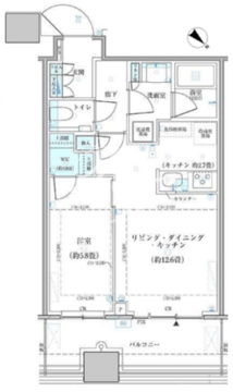 パークタワー勝どき S-416 間取り図